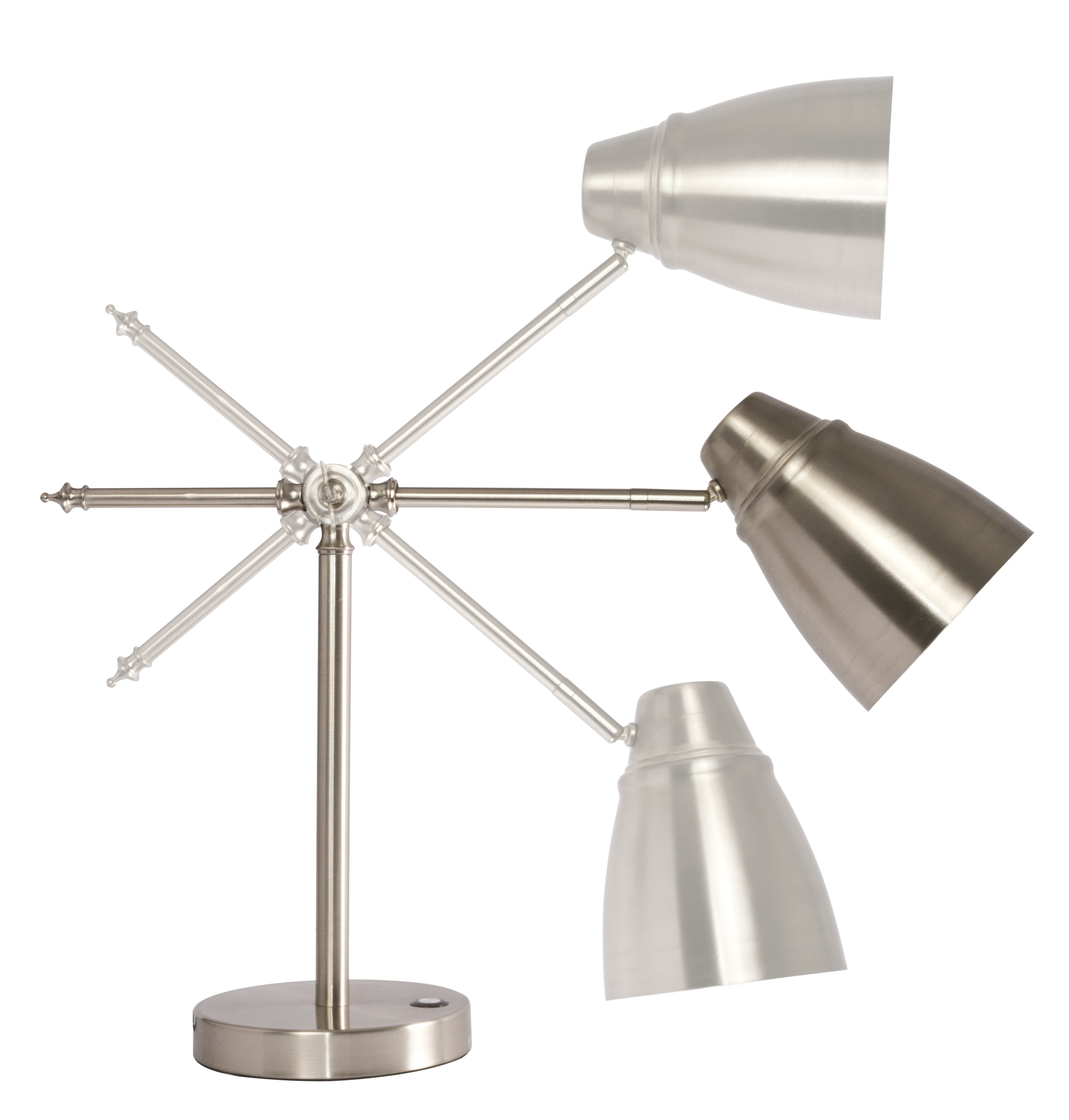 Brushed Silver LED Adjustable Desk Lamp-Table Lamps-DECOROLALA