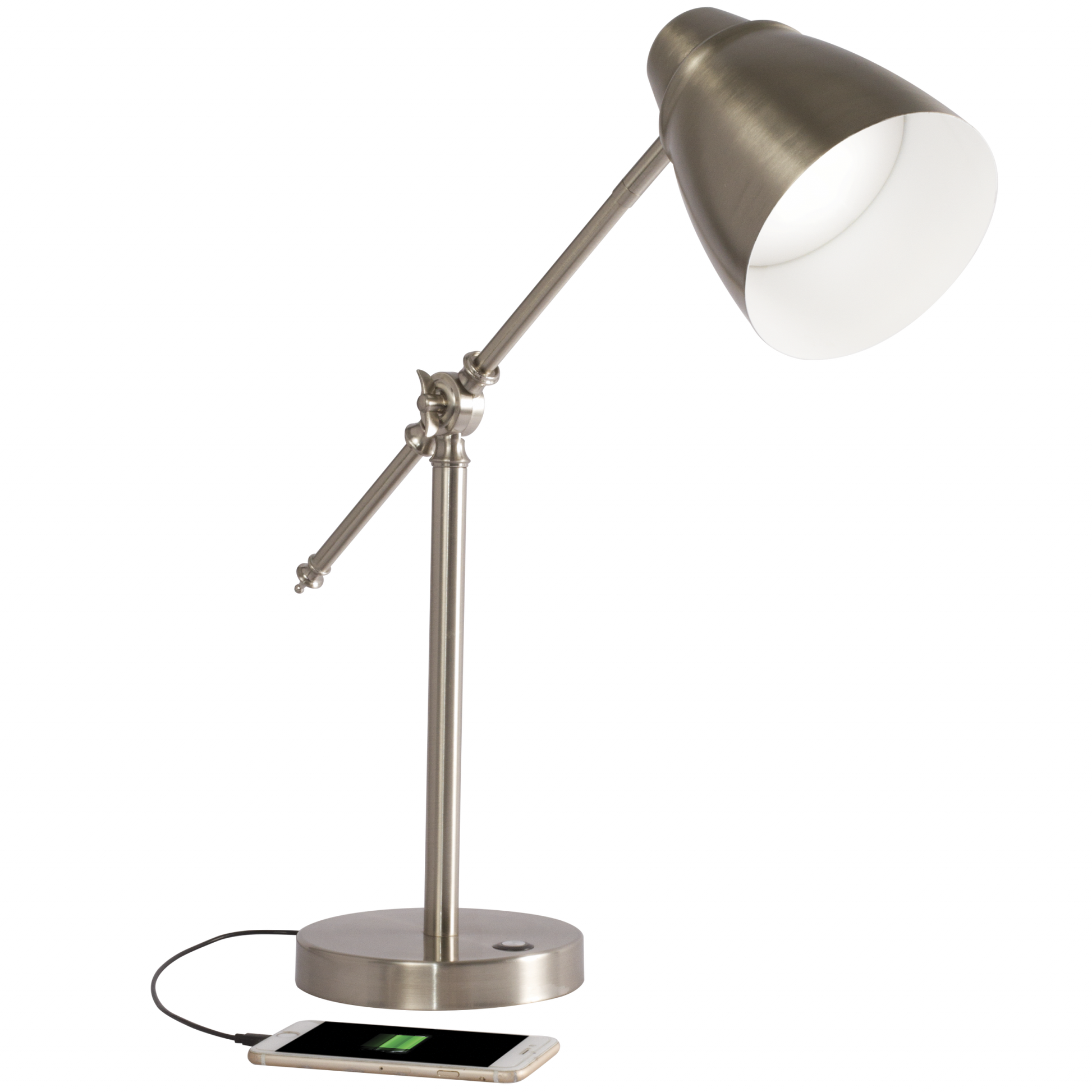 Brushed Silver LED Adjustable Desk Lamp-Table Lamps-DECOROLALA