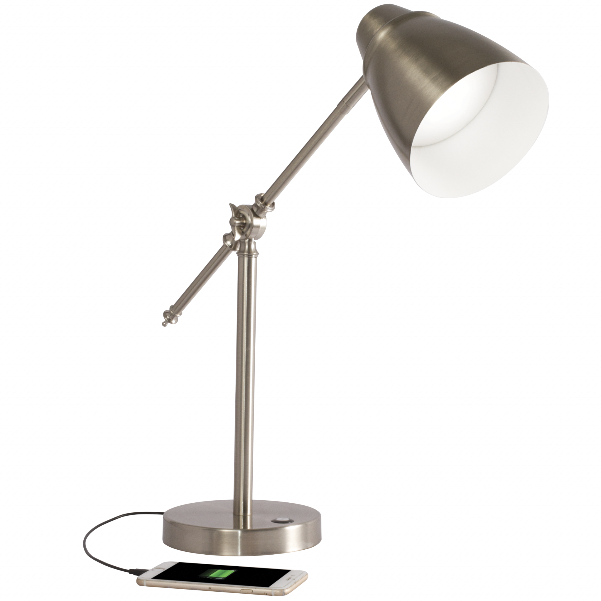 Brushed Silver LED Adjustable Desk Lamp-Table Lamps-DECOROLALA