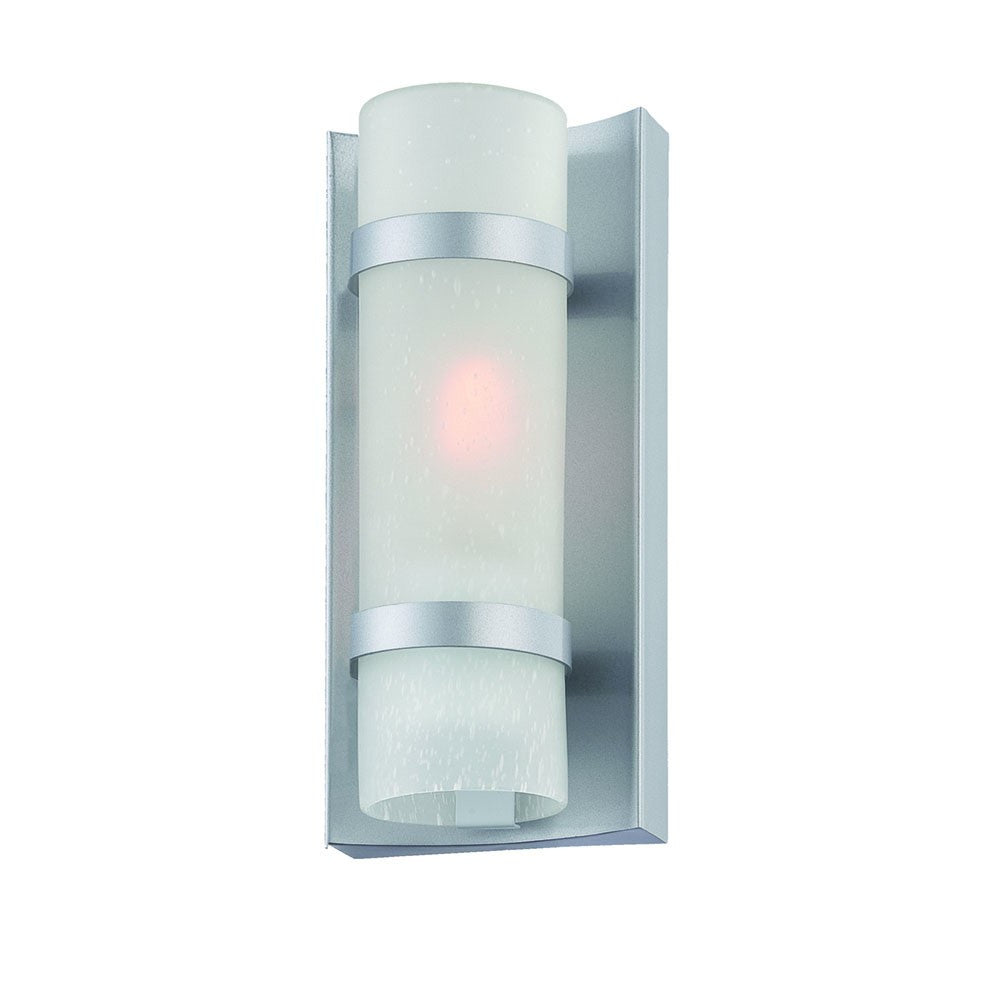 Brushed Silver and White Glass Wall Sconce-Outdoor Lighting-DECOROLALA