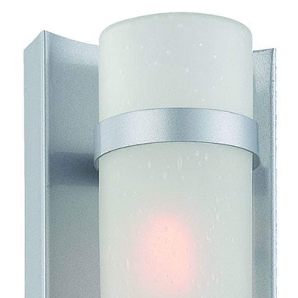 Brushed Silver and White Glass Wall Sconce-Outdoor Lighting-DECOROLALA