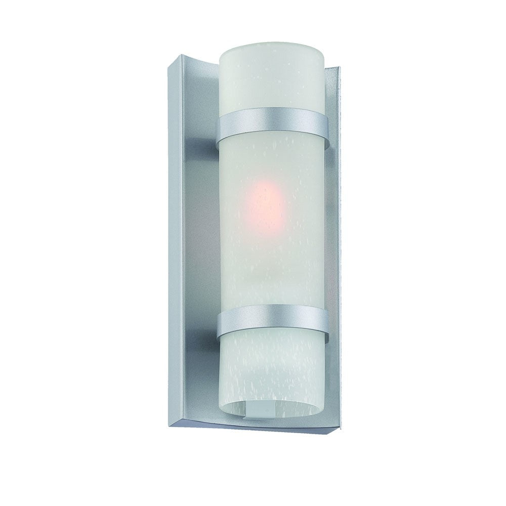 Brushed Silver and White Glass Wall Sconce-Outdoor Lighting-DECOROLALA