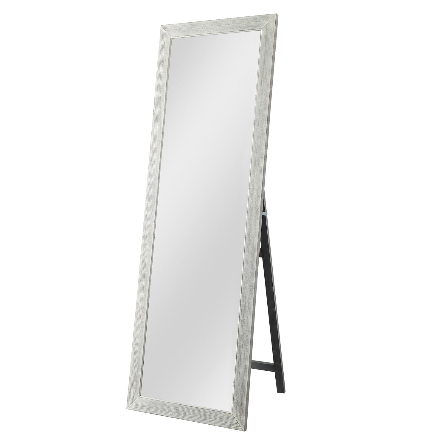 Brushed White Wooden Mirror-Mirrors-DECOROLALA