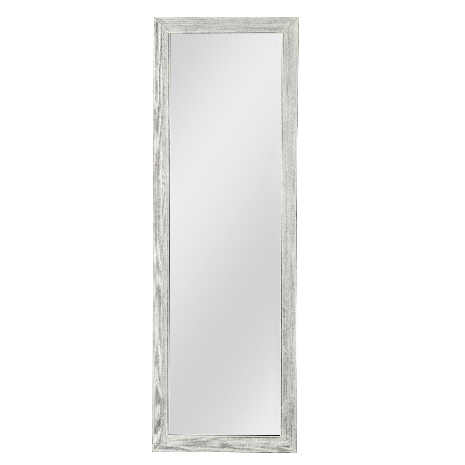 Brushed White Wooden Mirror-Mirrors-DECOROLALA