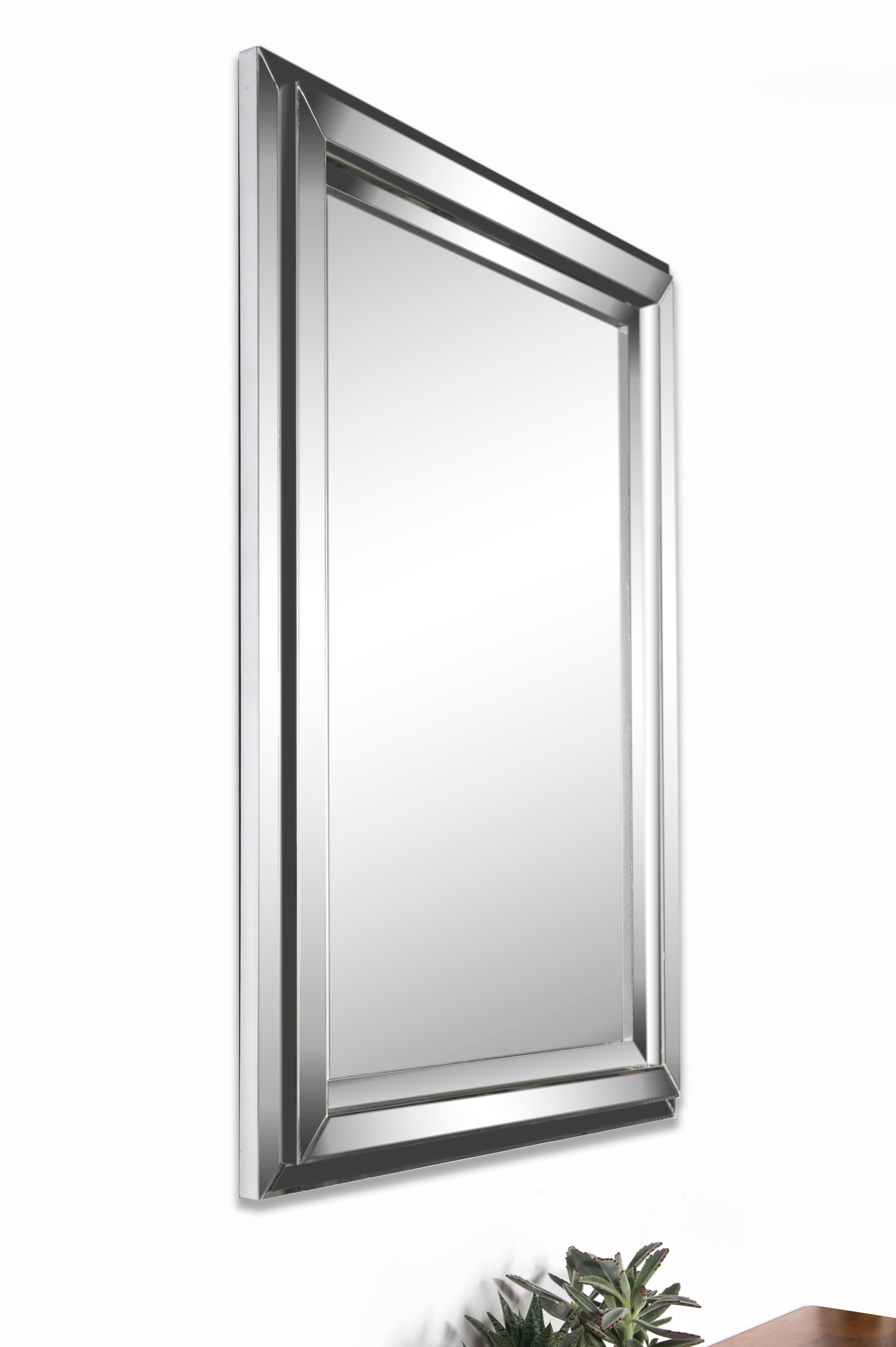 Bryse 36" Tall Rectangle Wall Mirror-Mirror-DECOROLALA