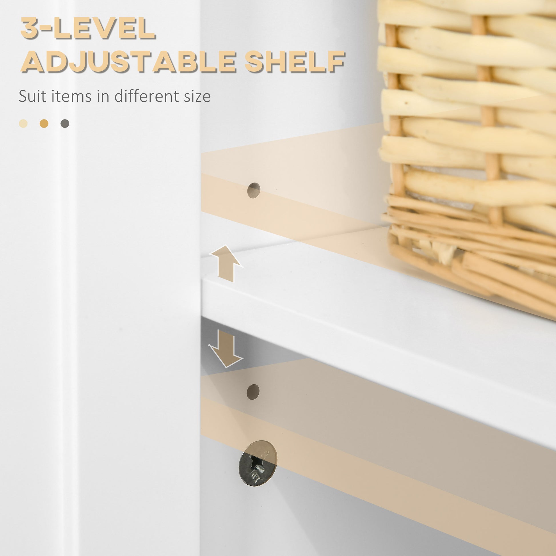 Buffet Cabinet White 31.5" with Drawer & Adjustable Shelf-DECOROLALA