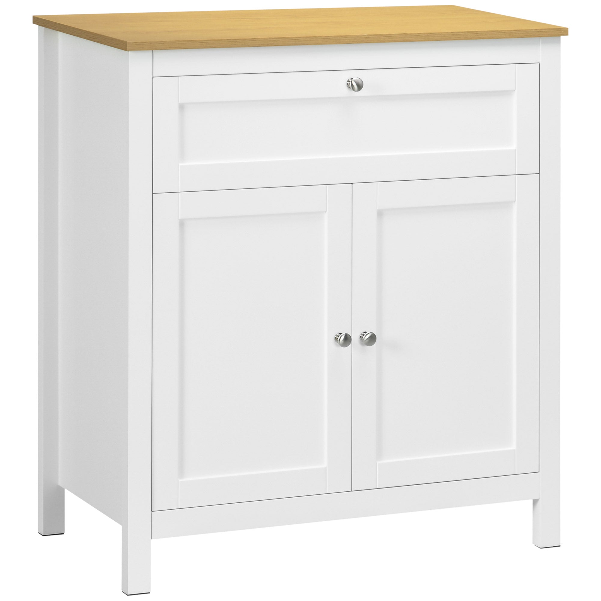 Buffet Cabinet White 31.5" with Drawer & Adjustable Shelf-DECOROLALA