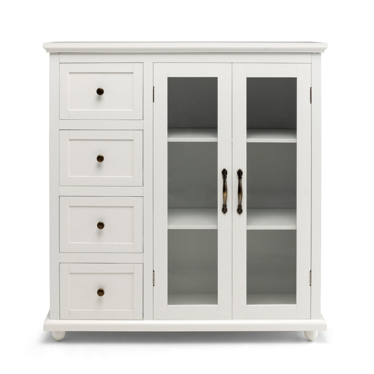 Buffet Sideboard Table Kitchen Storage Cabinet with Drawers and Doors-White-Sideboards & Buffets-DECOROLALA