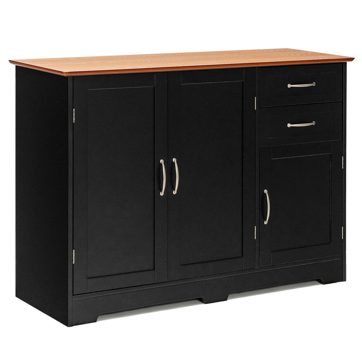 Buffet Storage Cabinet with 2-Door Cabinet and 2 Drawers-Black-Sideboards & Buffets-DECOROLALA