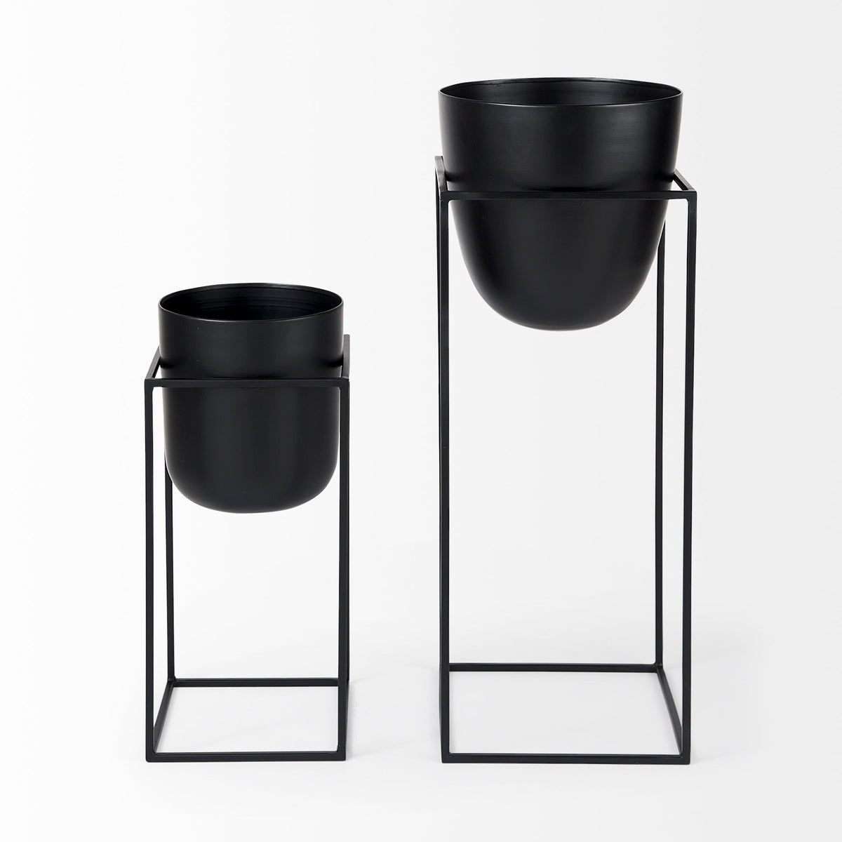 Bumble Plant Stands - Black Set of 2 12x12x32"-Plant & Magazine Racks-DECOROLALA