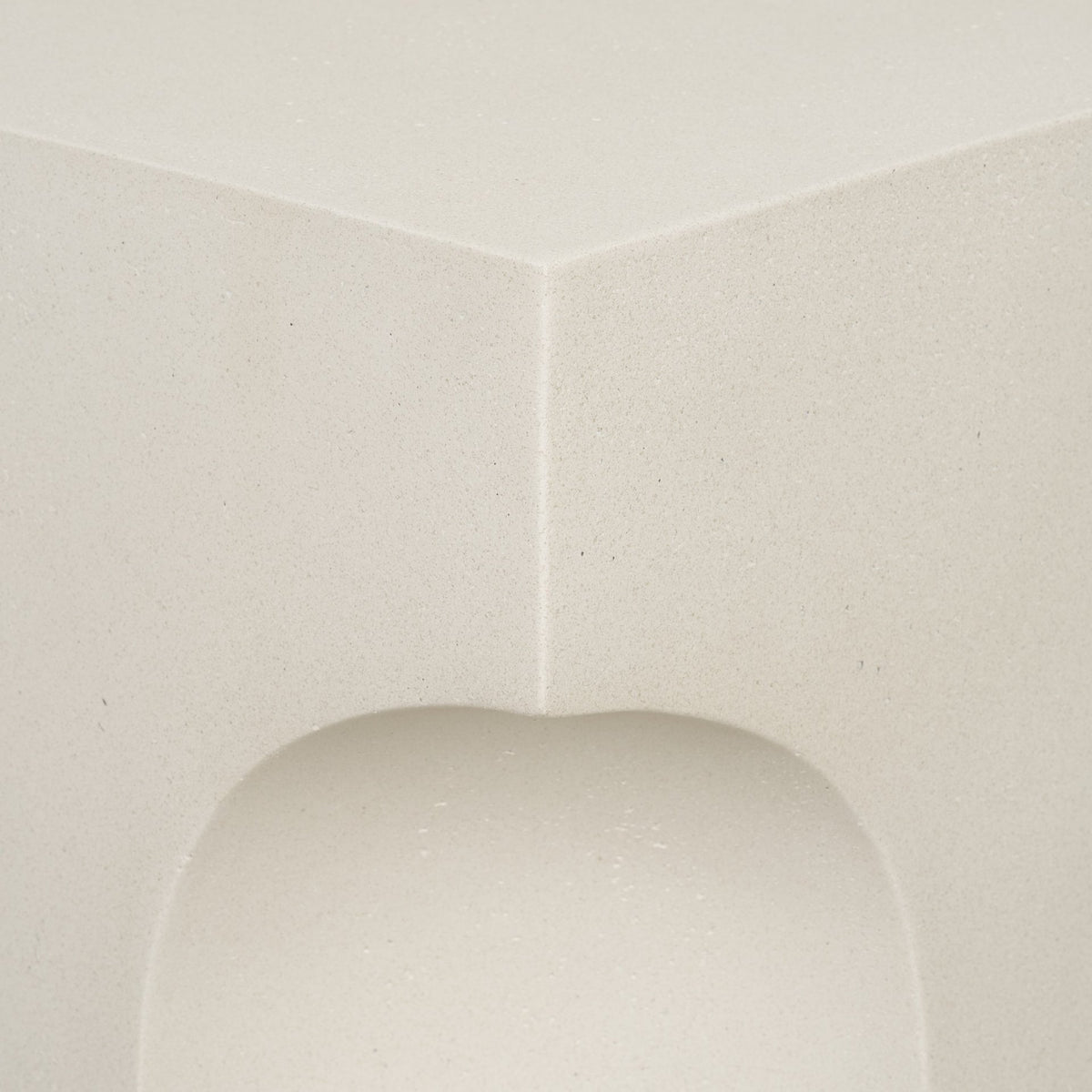 Bunda Square Sculptural Stone Finish Accent Table-Accent Tables-DECOROLALA