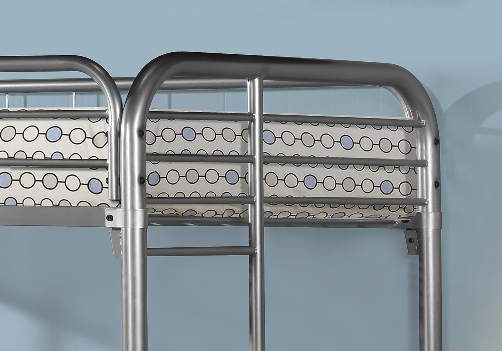 Bunk Bed Twin Over Twin Silver Metal Frame-Bed-DECOROLALA