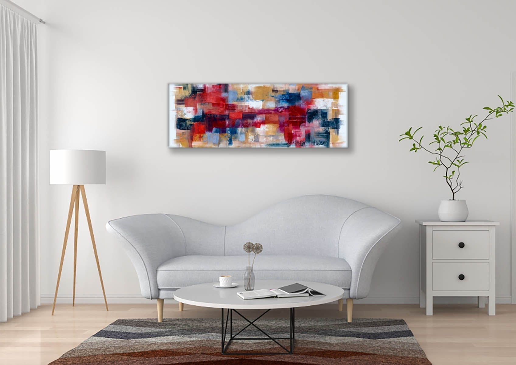 Burgoyne Abstract Canvas Wall Art 72x24-Wall Art-DECOROLALA