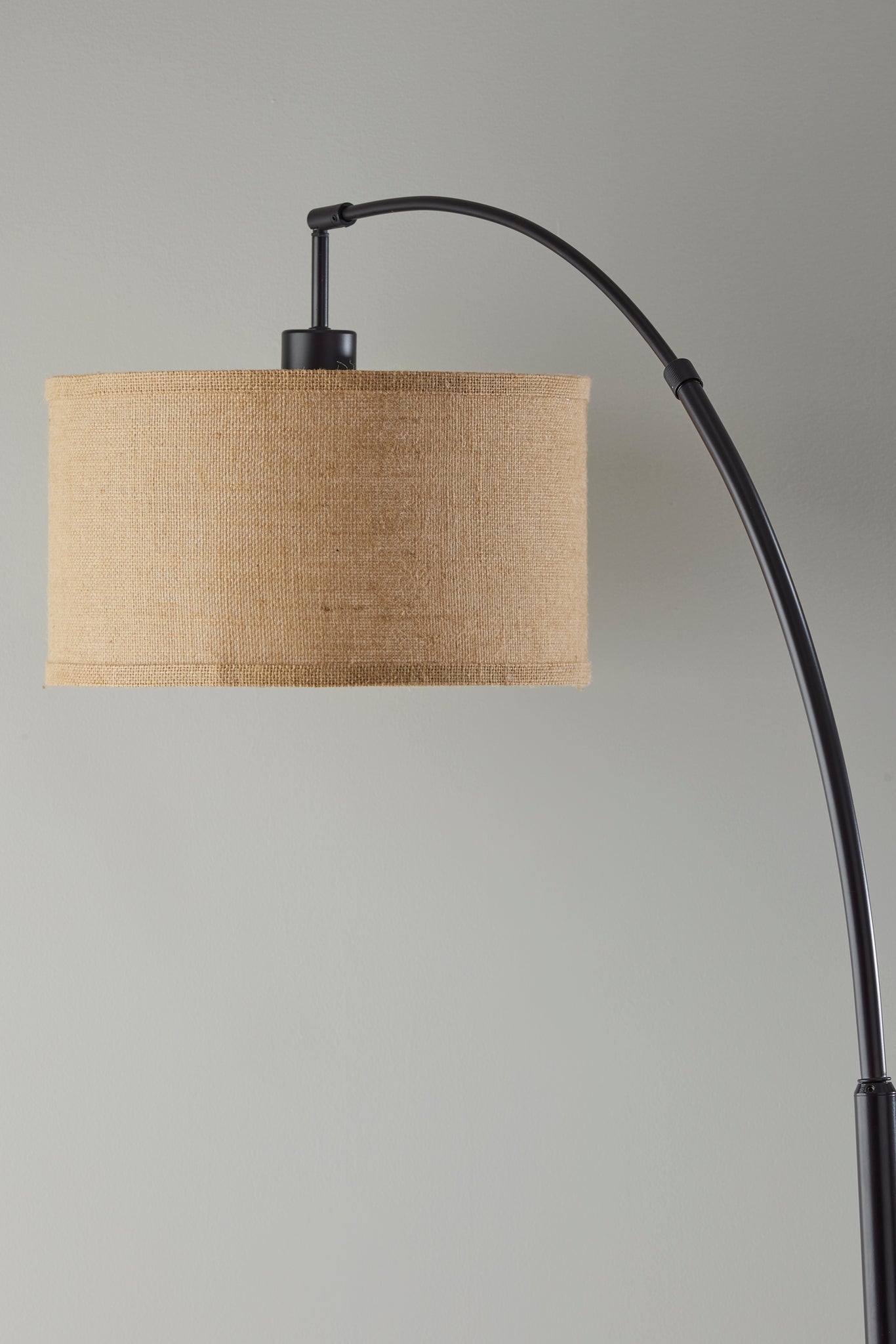 Burlap Arc Floor Lamp Bronze-Lighting-DECOROLALA