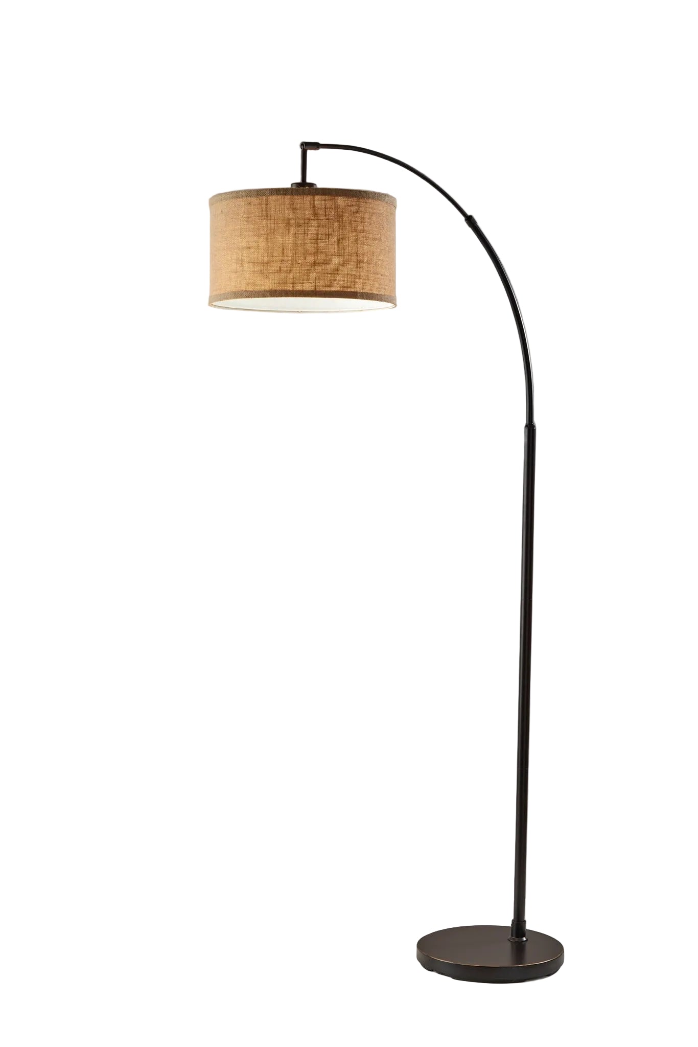 Burlap Arc Floor Lamp Bronze-Lighting-DECOROLALA