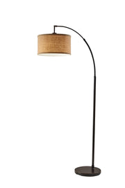 Burlap Arc Floor Lamp Bronze-Lighting-DECOROLALA