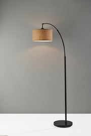 Burlap Arc Floor Lamp Bronze-Lighting-DECOROLALA