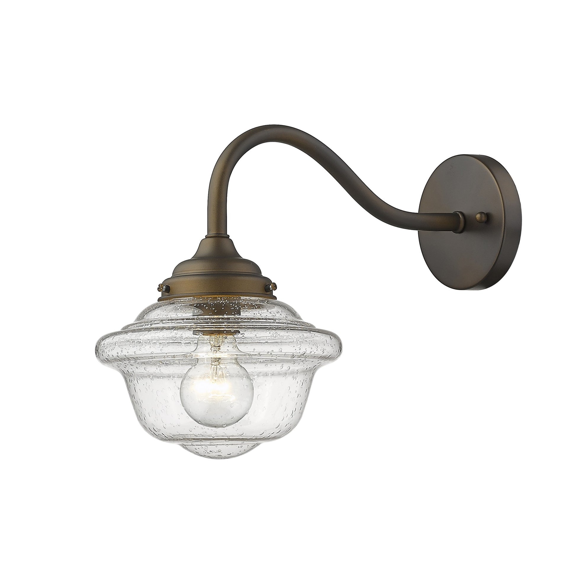 Burnished Bronze Vintage Schoolhouse Outdoor Wall Light-Outdoor Lighting-DECOROLALA