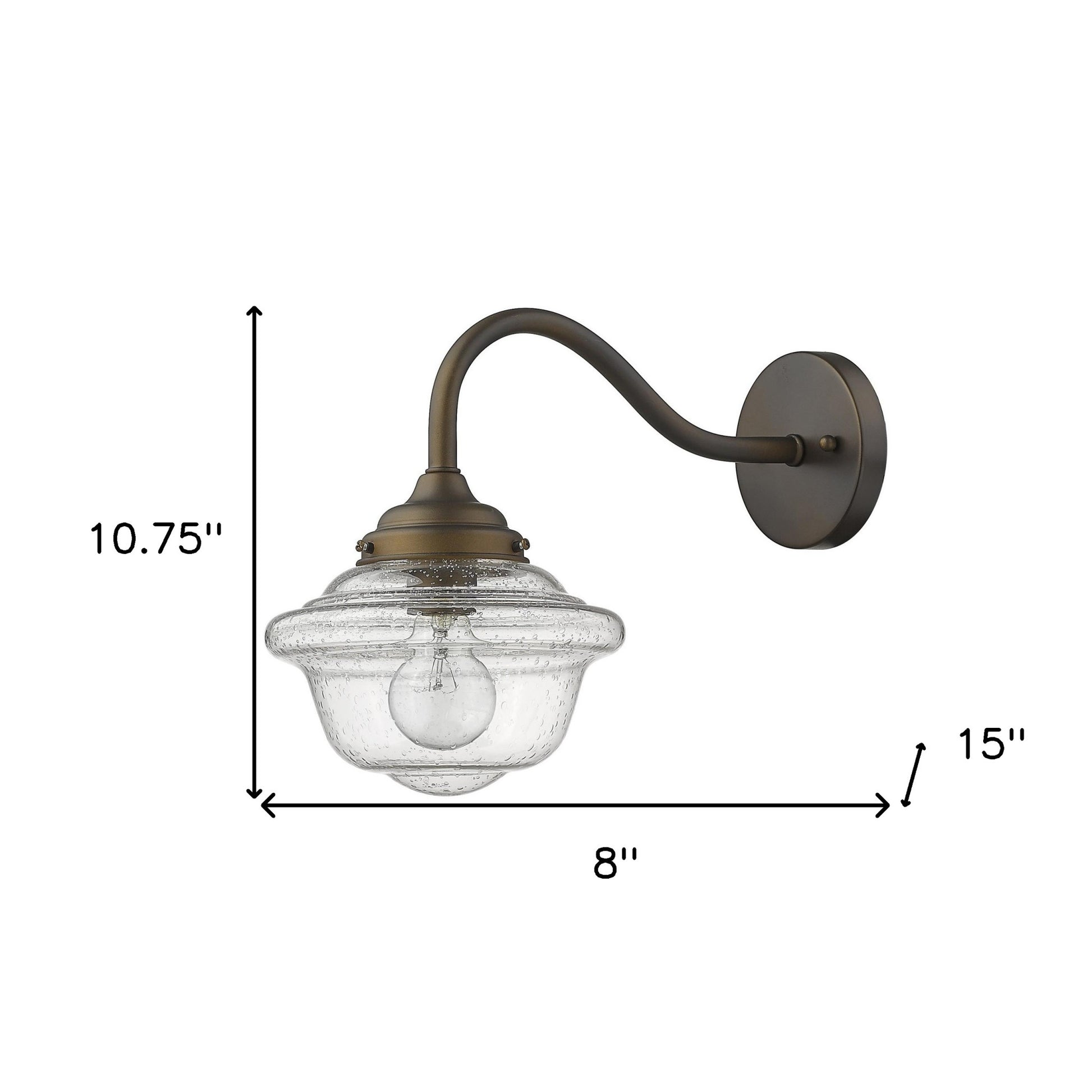 Burnished Bronze Vintage Schoolhouse Outdoor Wall Light-Outdoor Lighting-DECOROLALA