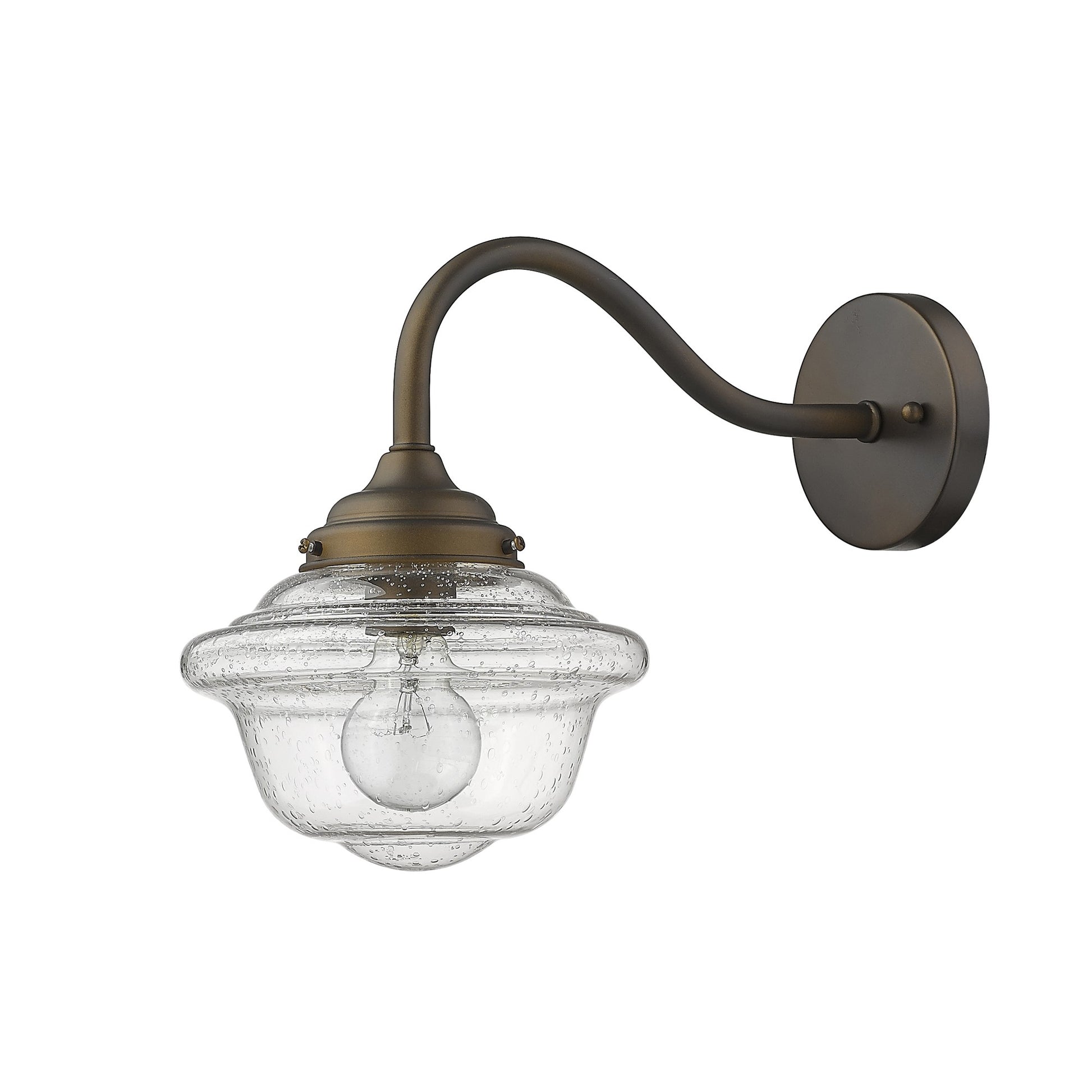 Burnished Bronze Vintage Schoolhouse Outdoor Wall Light-Outdoor Lighting-DECOROLALA