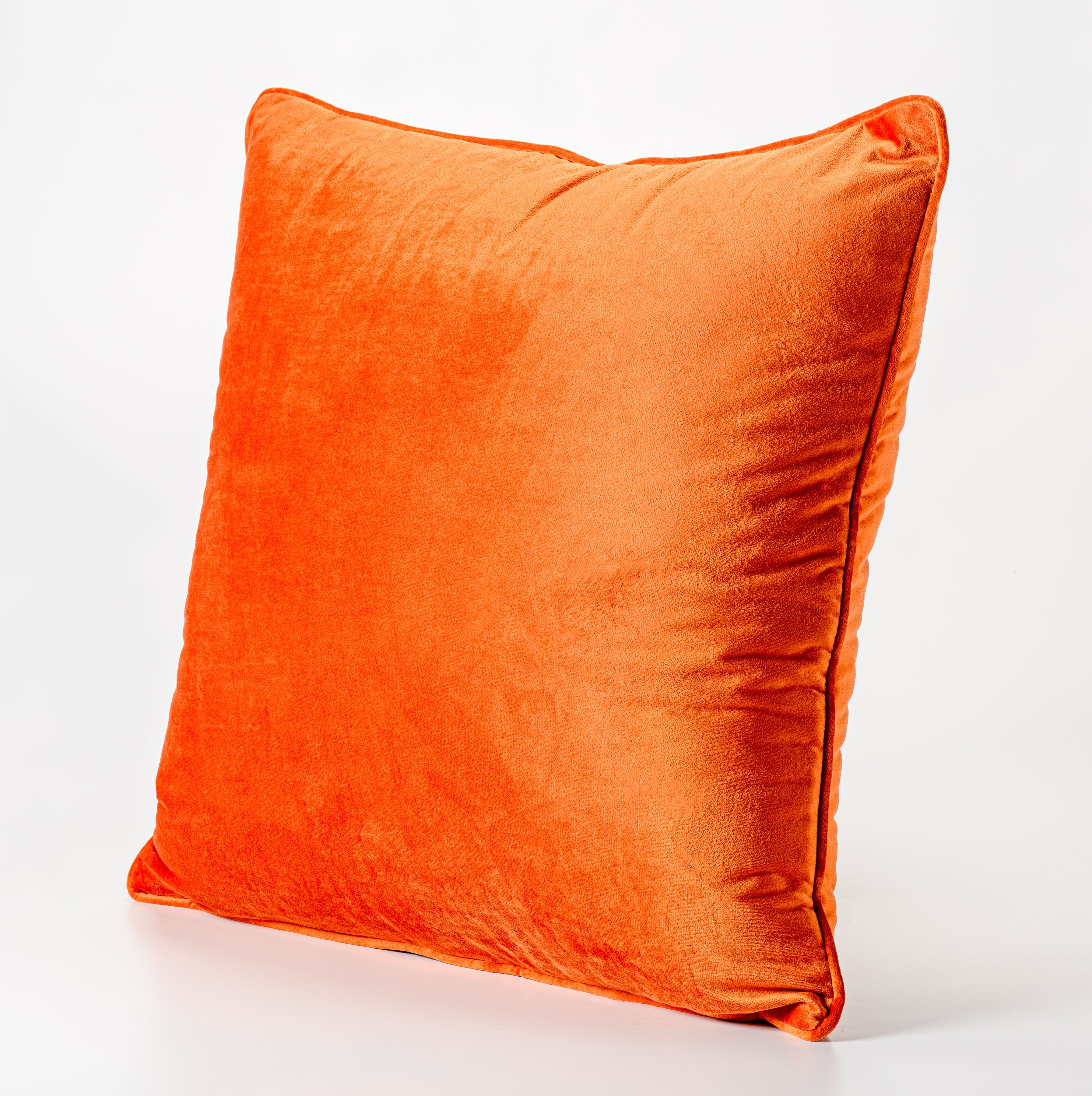 Burnt Orange Plush Velvet Decorative Pillow-Decorative Cushions-DECOROLALA