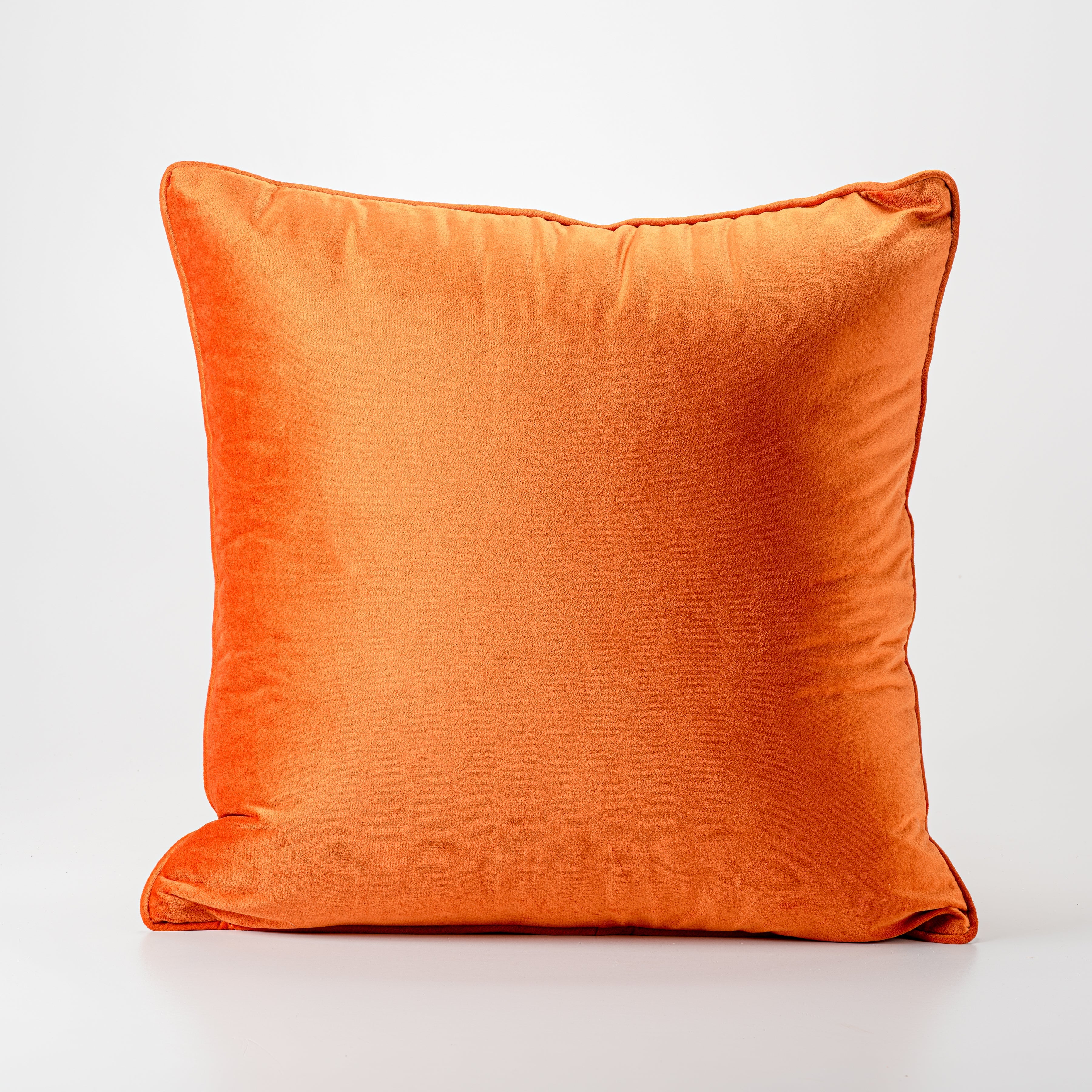 Burnt Orange Plush Velvet Decorative Pillow-Decorative Cushions-DECOROLALA