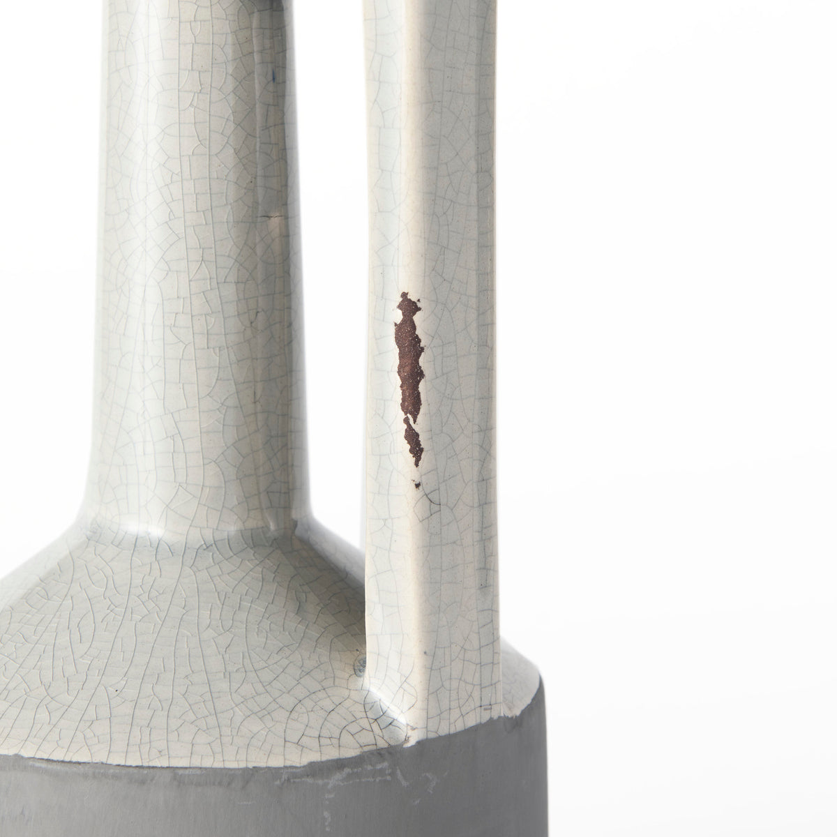 Burton 10.2H Small Two Tone Gray Ceramic Jug Vase-Jars Jugs Urns-DECOROLALA