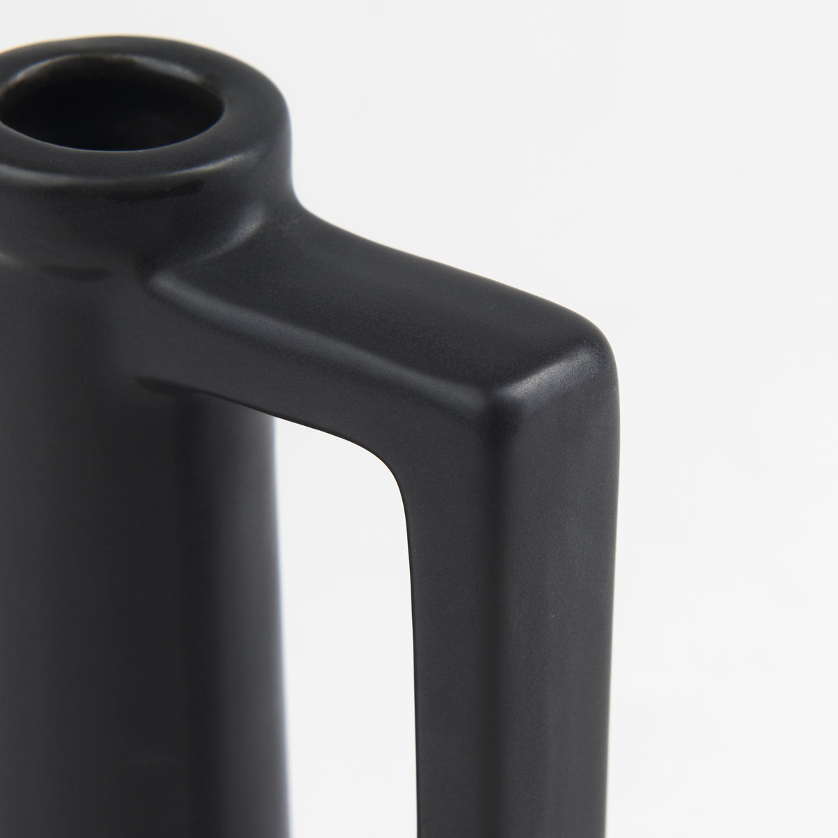 Burton 10.8H Small Matte Black Ceramic Jug Vase-Jars Jugs Urns-DECOROLALA