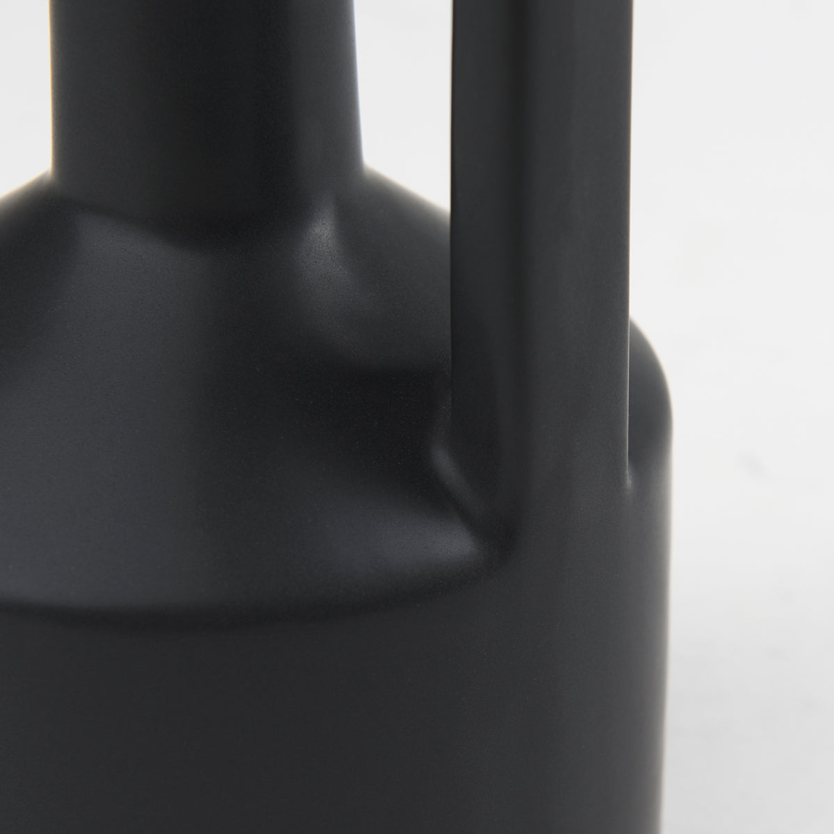 Burton 10.8H Small Matte Black Ceramic Jug Vase-Jars Jugs Urns-DECOROLALA