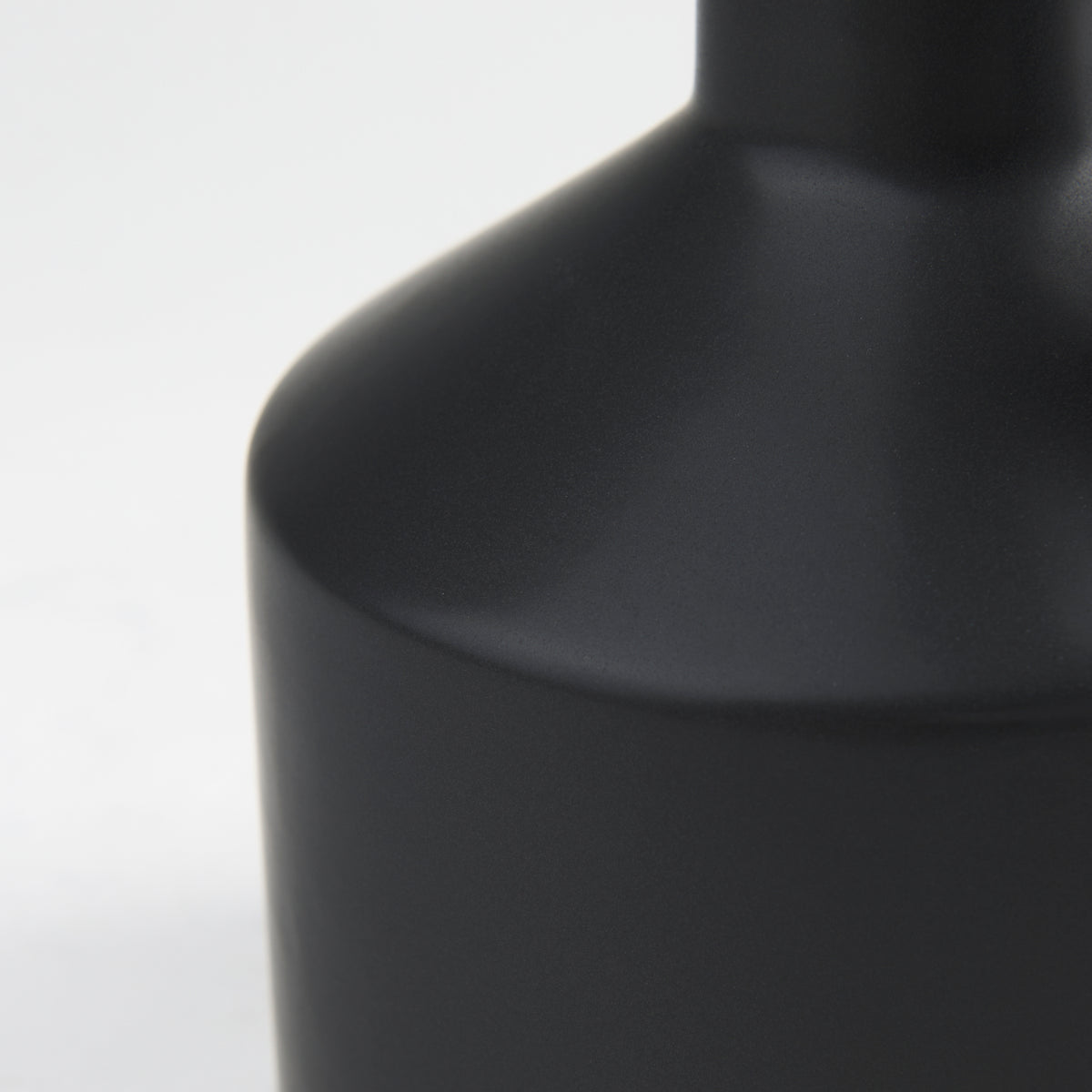 Burton 10.8H Small Matte Black Ceramic Jug Vase-Jars Jugs Urns-DECOROLALA