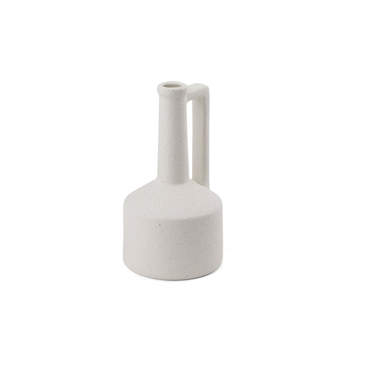Burton 10.8H Small White Ceramic Jug Vase-Vase-DECOROLALA