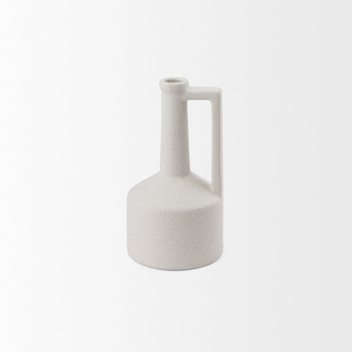 Burton 10.8H Small White Ceramic Jug Vase-Vase-DECOROLALA