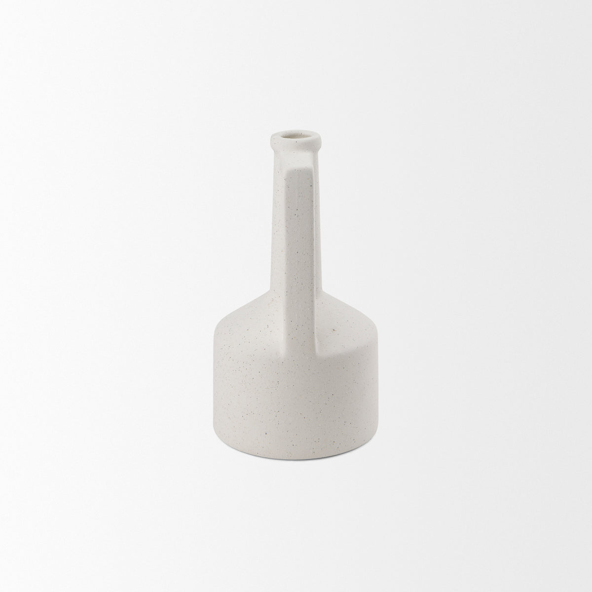 Burton 10.8H Small White Ceramic Jug Vase-Vase-DECOROLALA