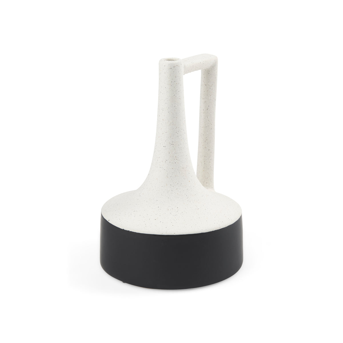 Burton 11.6" Ceramic Jug Vase - Medium White and Black-Jars Jugs Urns-DECOROLALA