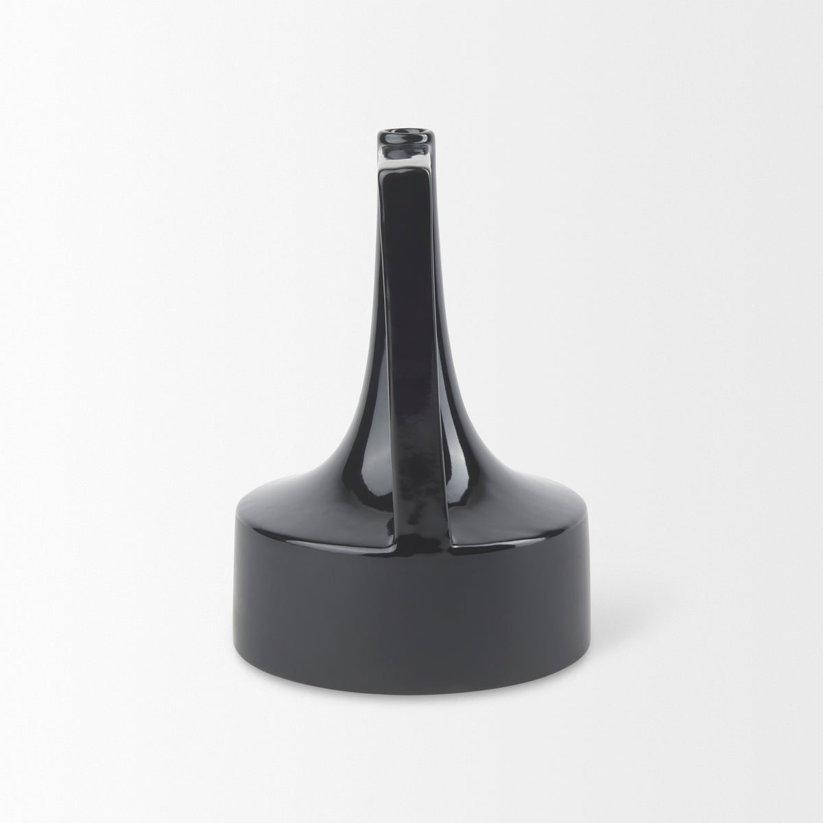 Burton 11.6H Medium Glossy and Matte Black Ceramic Jug Vase-Vase-DECOROLALA
