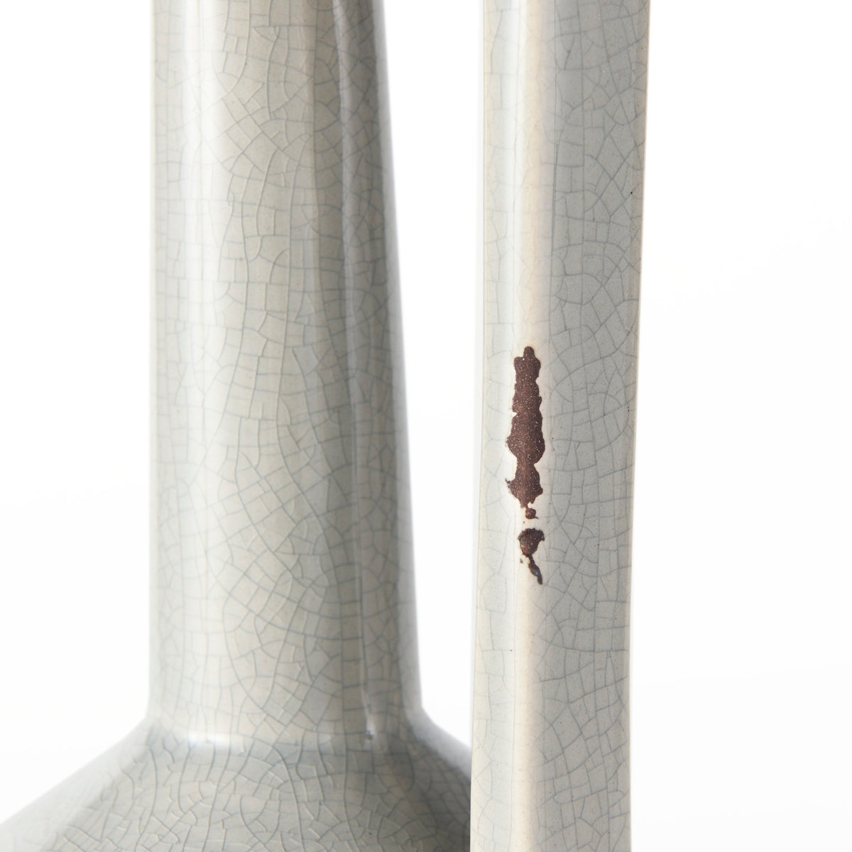 Burton 14.2" Two-Tone Gray Ceramic Jug Vase - Glossy & Matte-Jars Jugs Urns-DECOROLALA