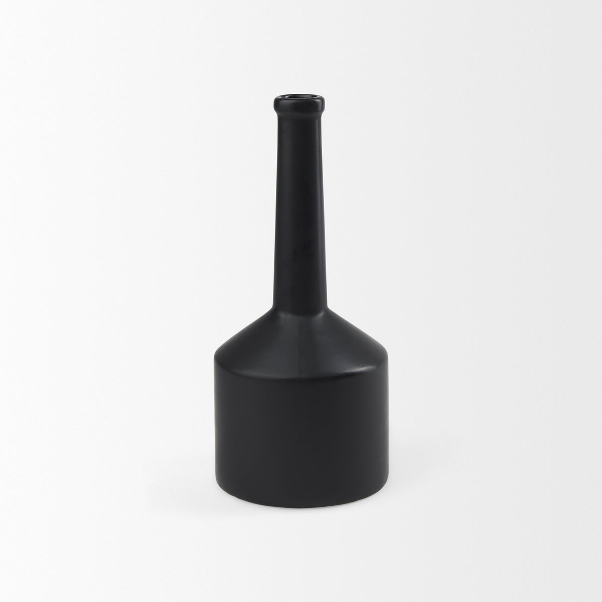 Burton 14.2H Medium Matte Black Ceramic Jug Vase-Vase-DECOROLALA
