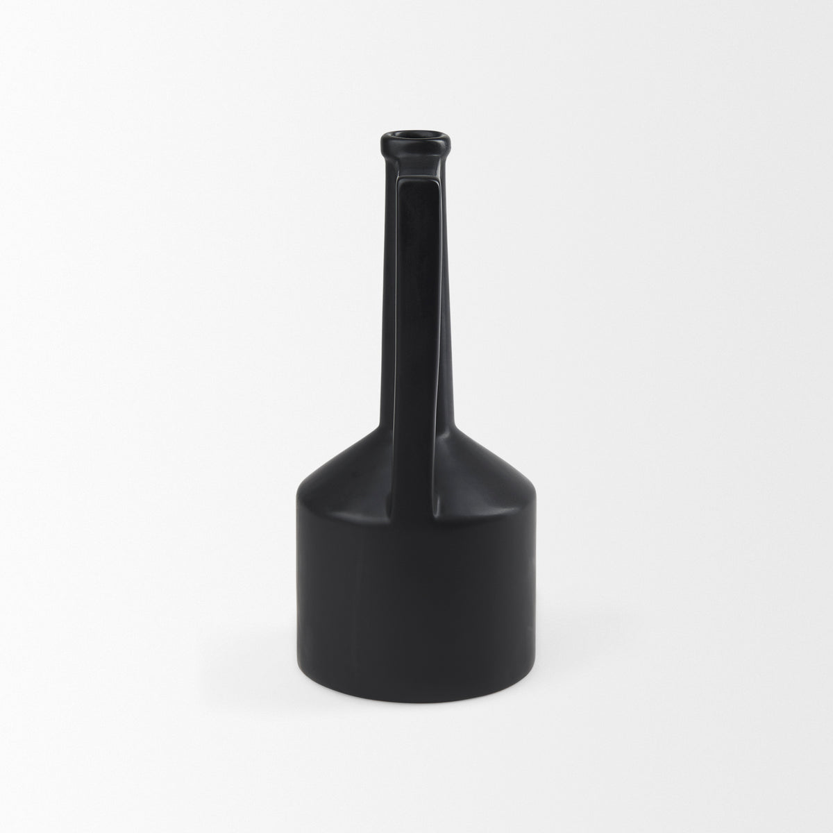 Burton 14.2H Medium Matte Black Ceramic Jug Vase-Vase-DECOROLALA