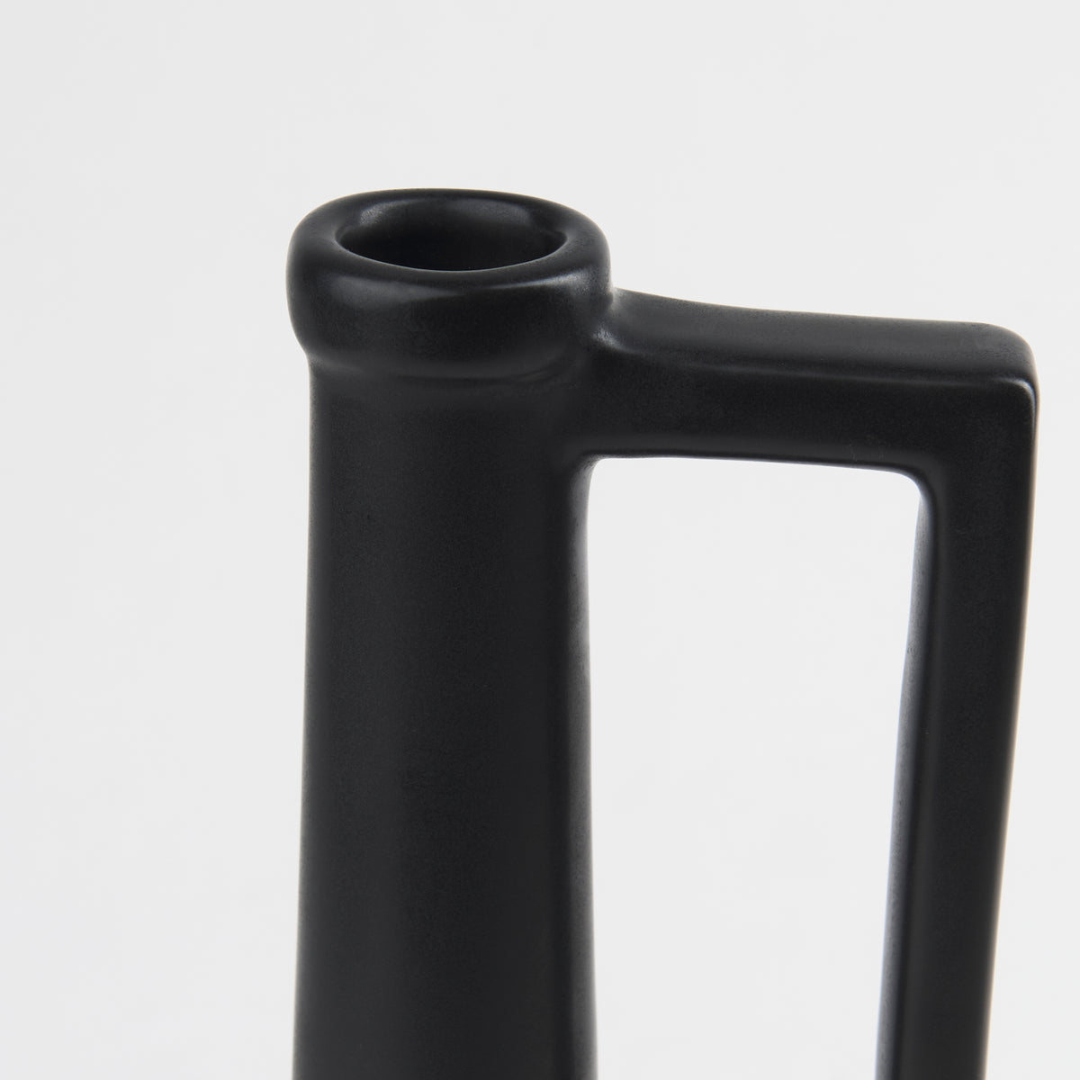 Burton 14.2H Medium Matte Black Ceramic Jug Vase-Vase-DECOROLALA