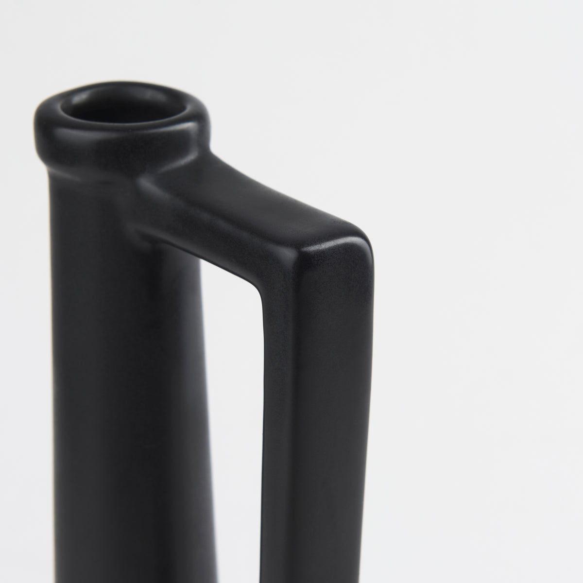 Burton 14.2H Medium Matte Black Ceramic Jug Vase-Vase-DECOROLALA