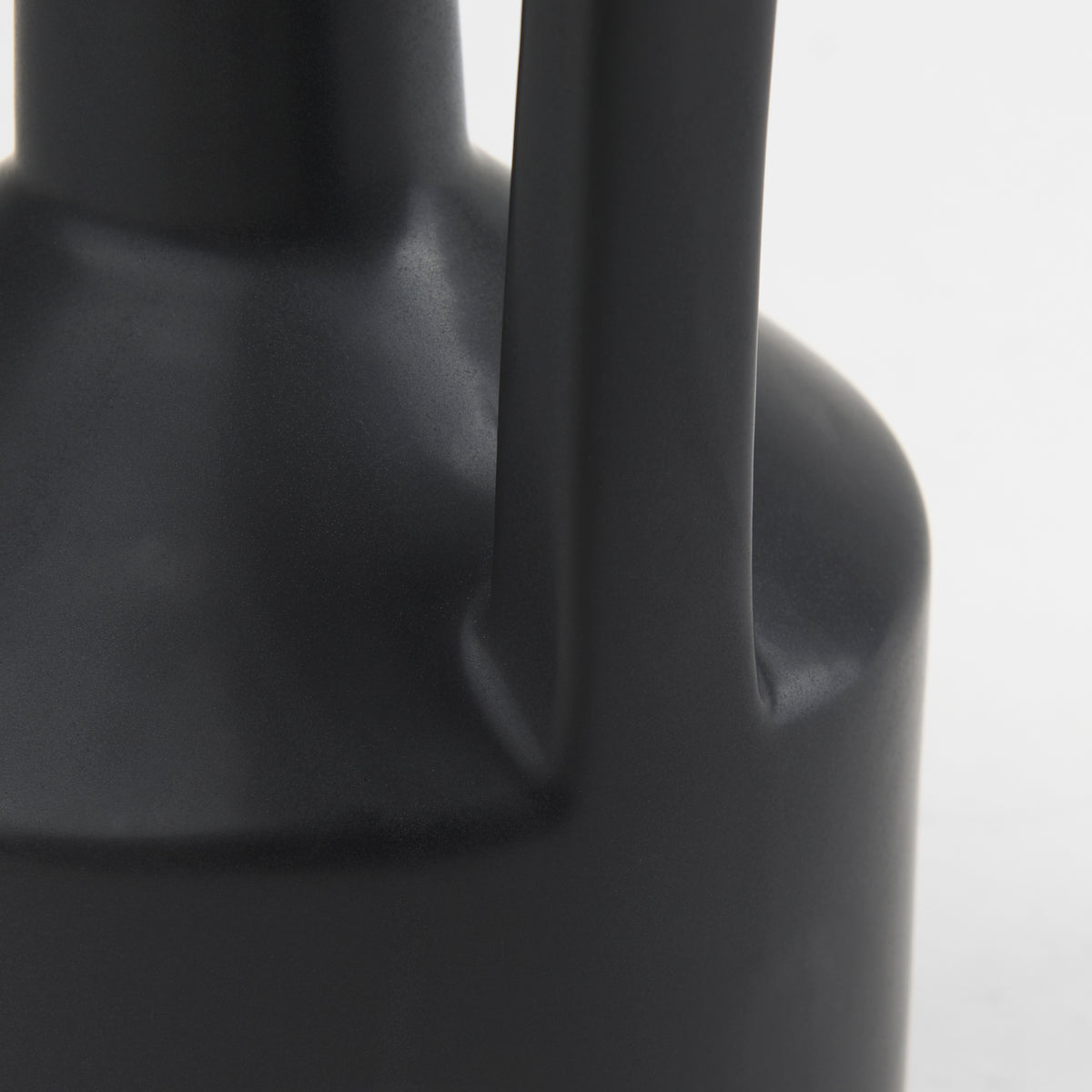 Burton 14.2H Medium Matte Black Ceramic Jug Vase-Vase-DECOROLALA