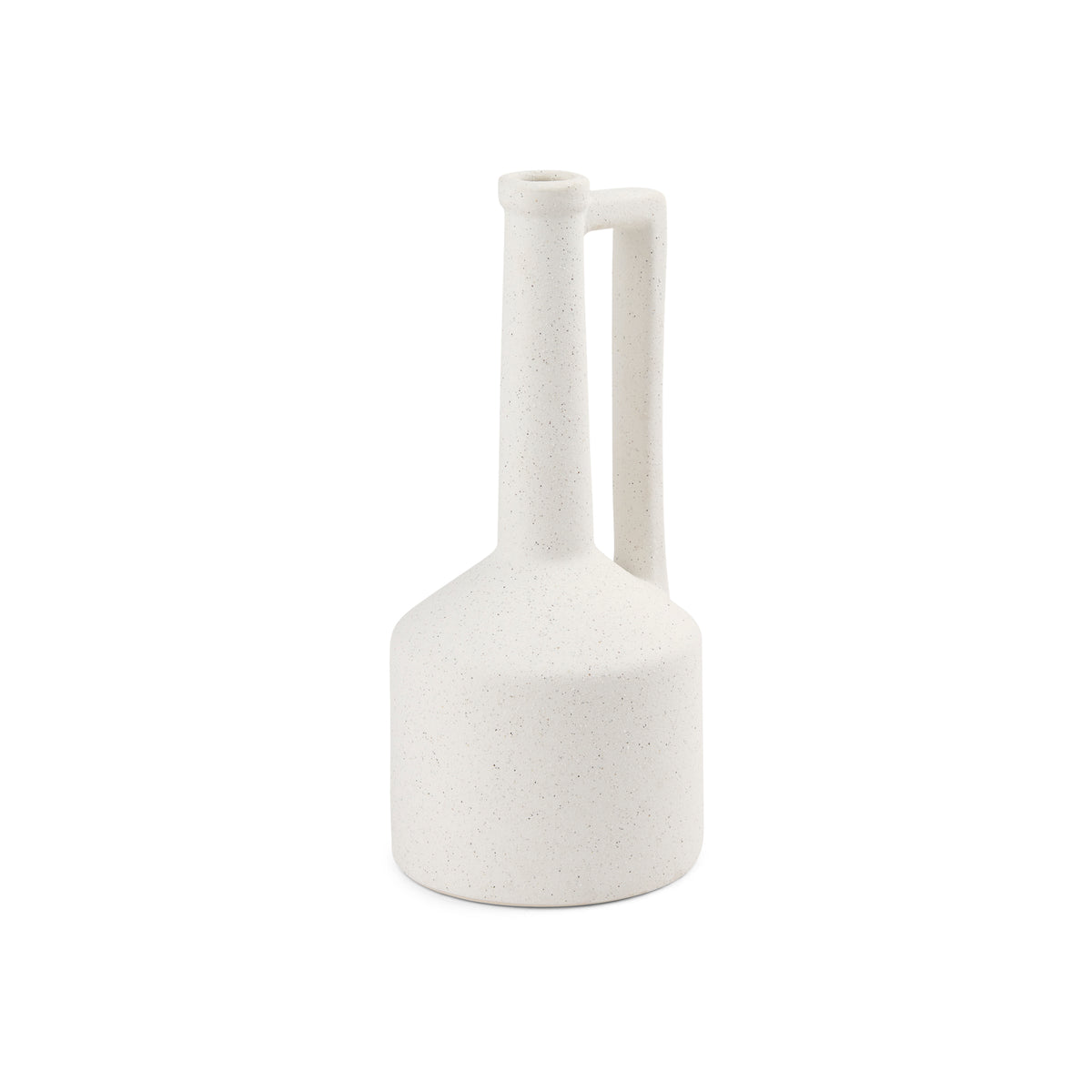 Burton 14.2H Medium White Ceramic Jug Vase-Vase-DECOROLALA