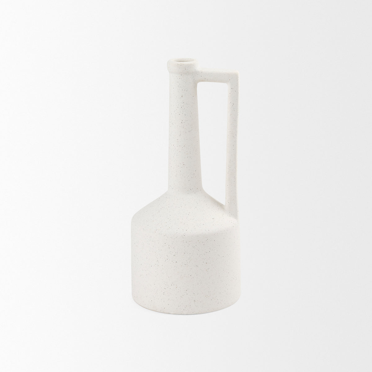Burton 14.2H Medium White Ceramic Jug Vase-Vase-DECOROLALA