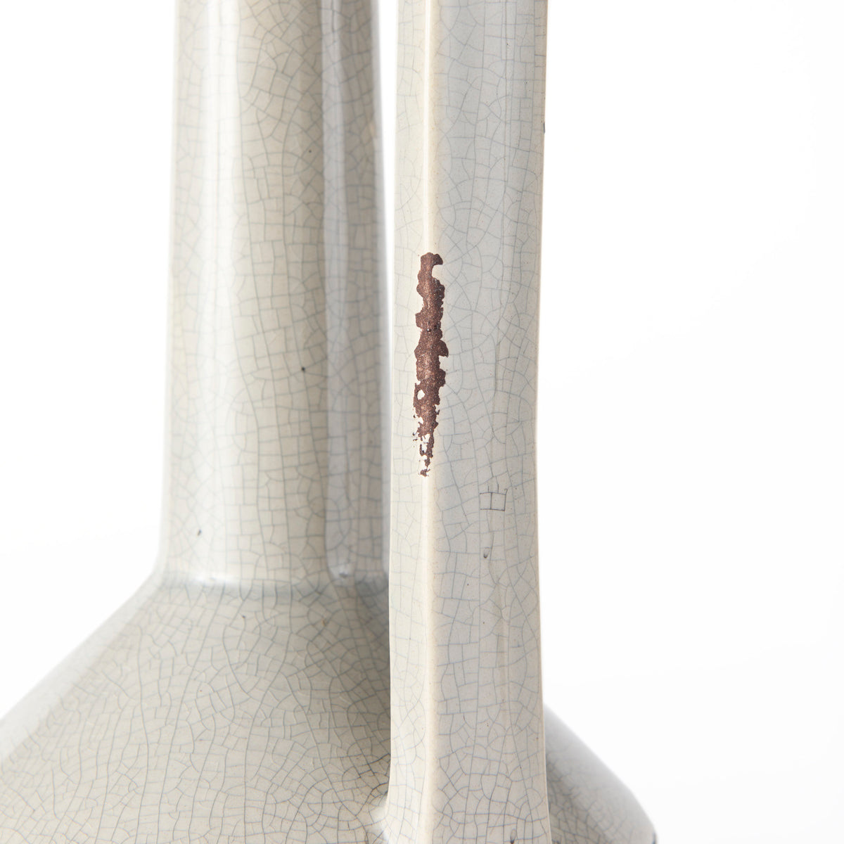 Burton 16.7" Large Two-Tone Gray Ceramic Jug Vase-Jars Jugs Urns-DECOROLALA