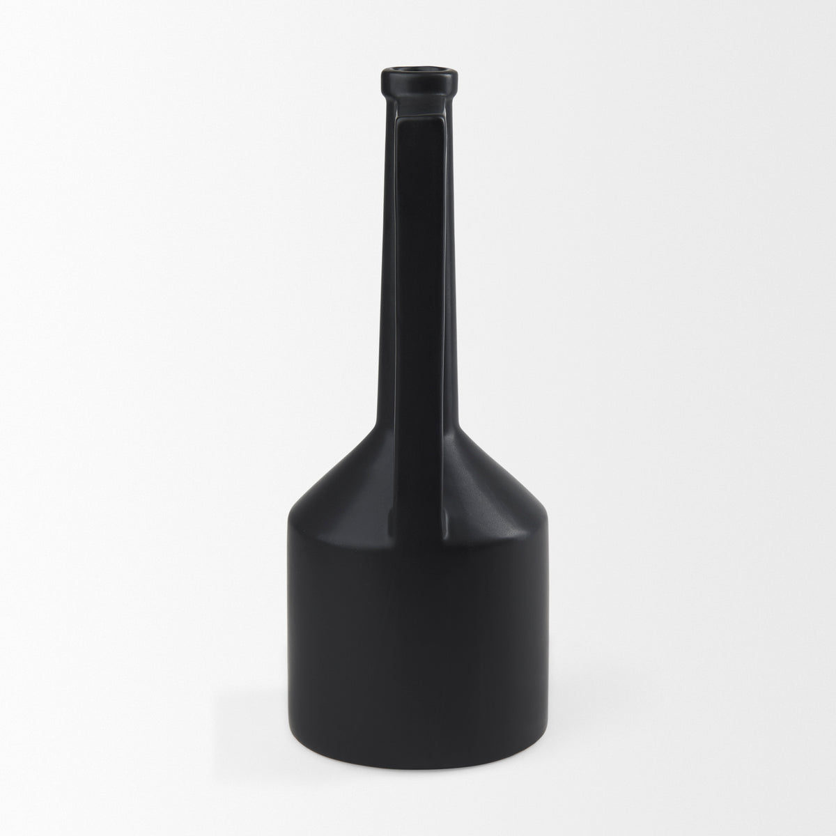 Burton 17.1H Large Matte Black Ceramic Jug Vase-Jars Jugs Urns-DECOROLALA