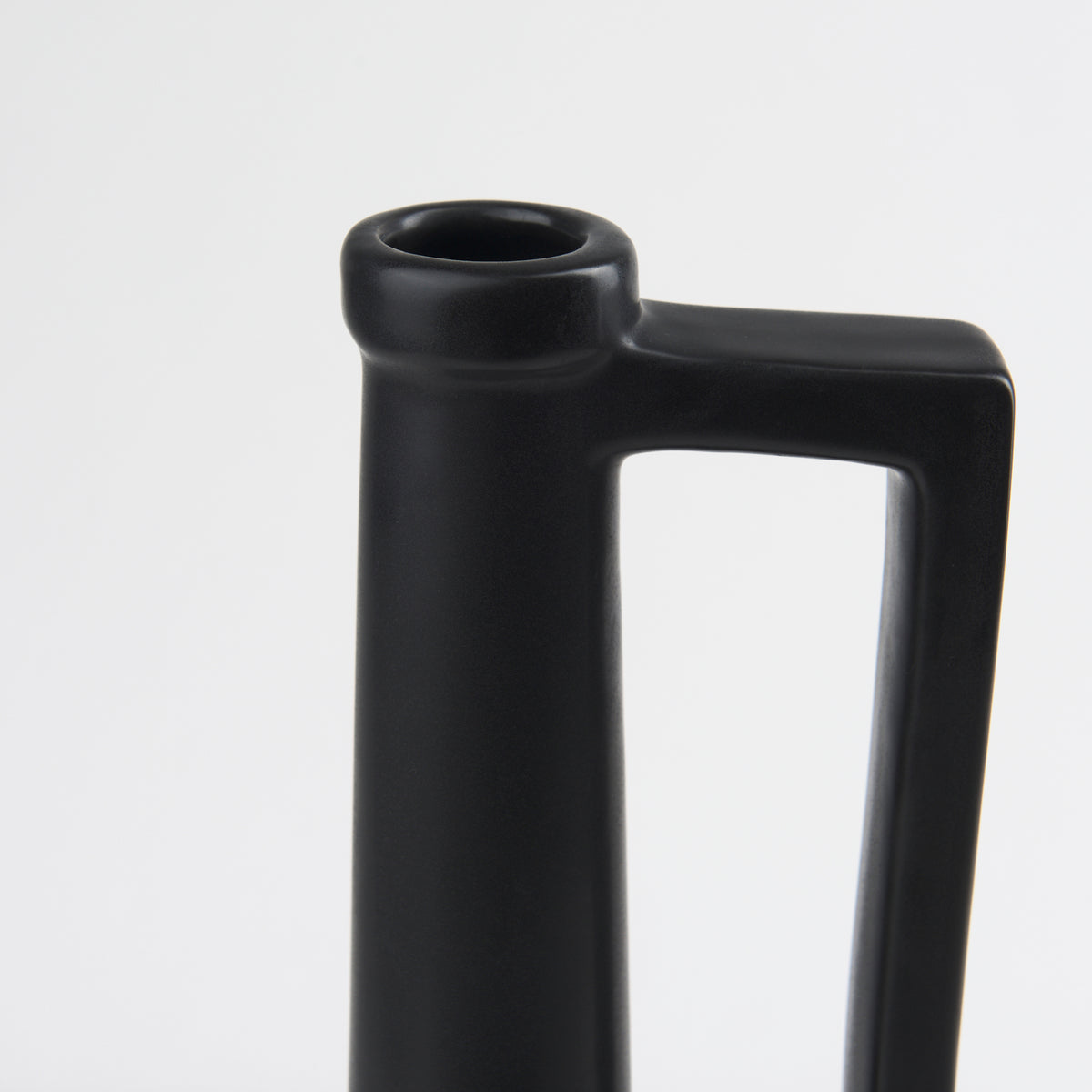 Burton 17.1H Large Matte Black Ceramic Jug Vase-Jars Jugs Urns-DECOROLALA