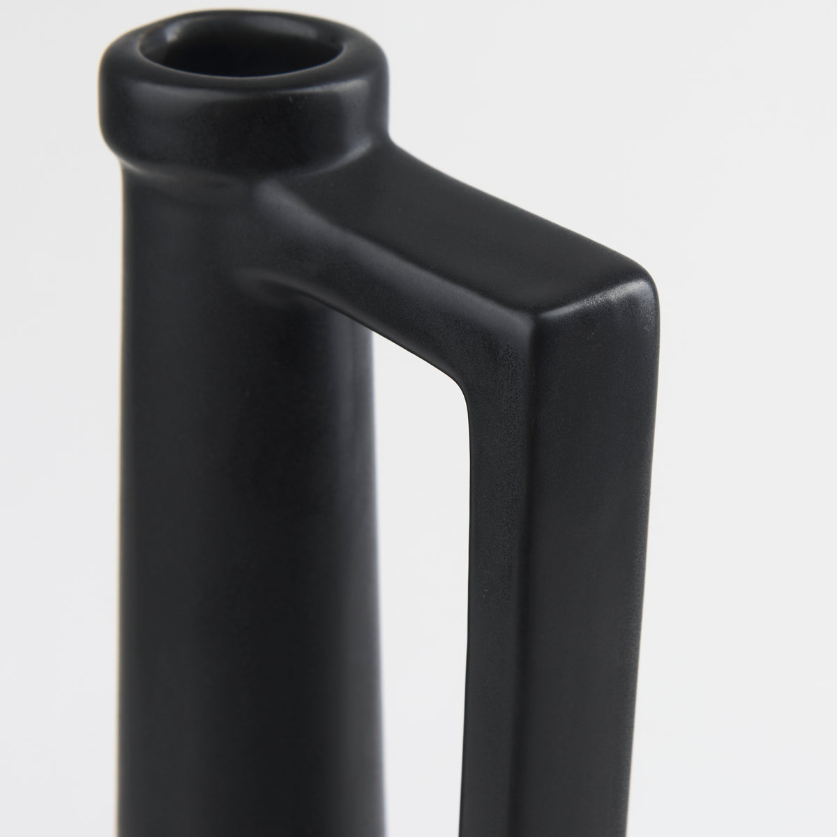 Burton 17.1H Large Matte Black Ceramic Jug Vase-Jars Jugs Urns-DECOROLALA