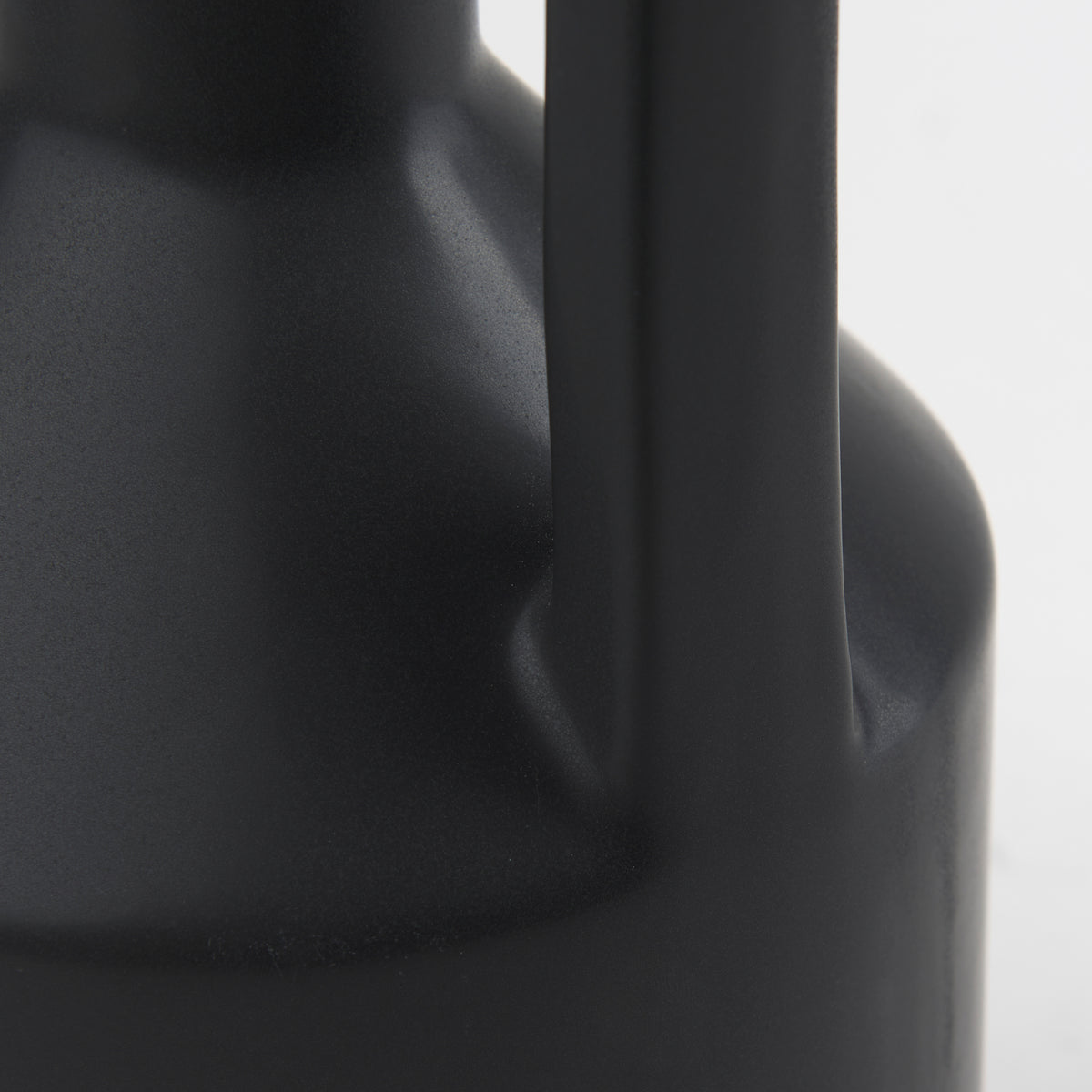 Burton 17.1H Large Matte Black Ceramic Jug Vase-Jars Jugs Urns-DECOROLALA