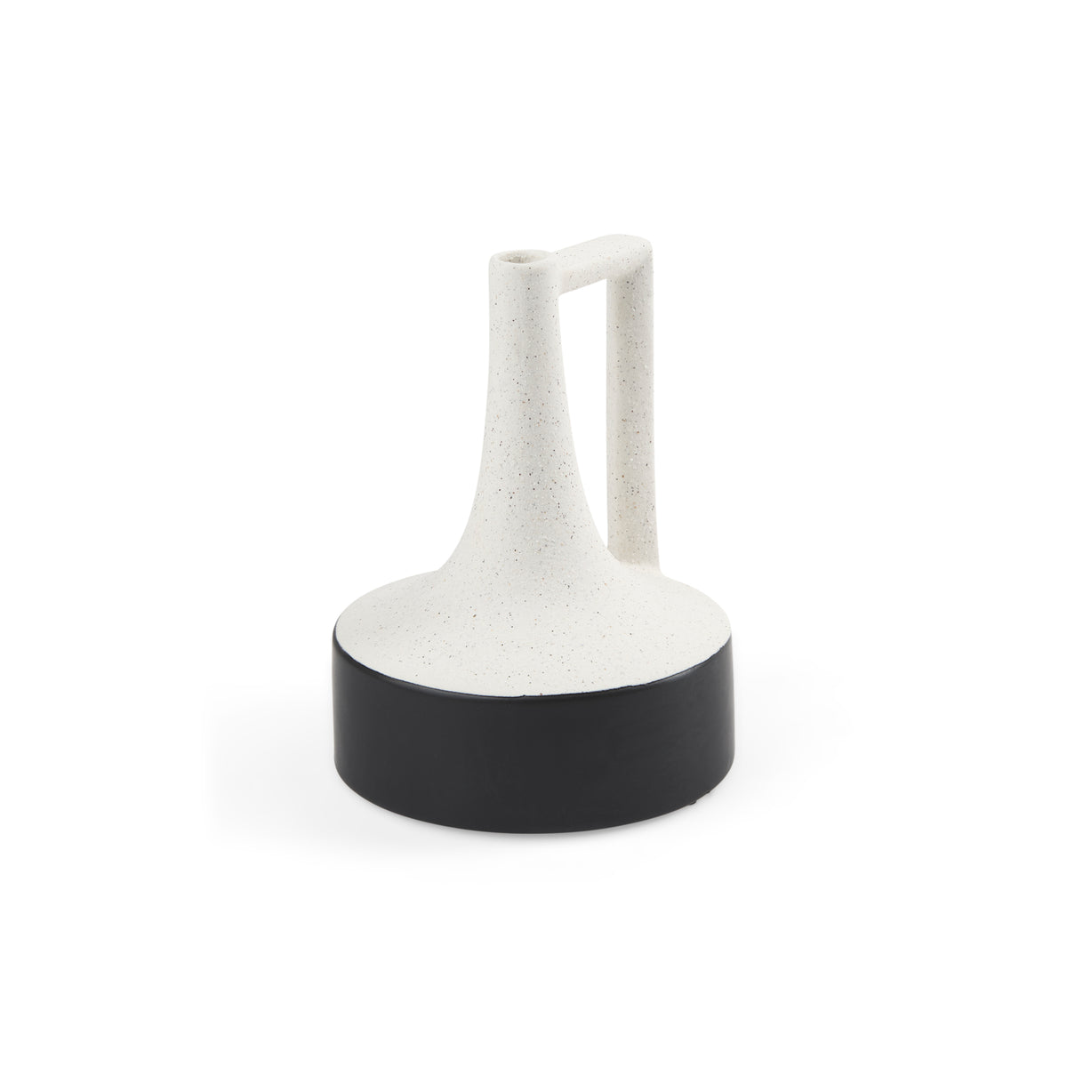 Burton 8.3H Small White and Black Ceramic Jug Vase-Jars Jugs Urns-DECOROLALA