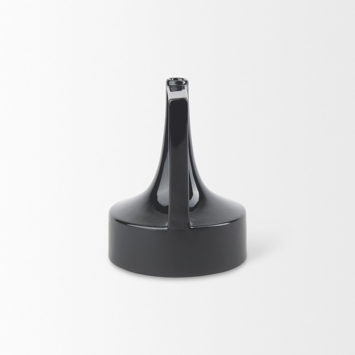 Burton 8.3H Small Glossy and Matte Black Ceramic Jug Vase-Apothocary & Bottles-DECOROLALA